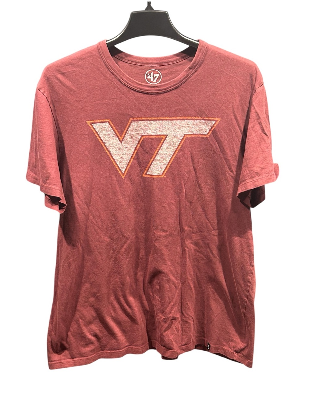 47 Brand Virginia Tech VT Logo Short Sleeve T-Shirt - Maroon Size Large